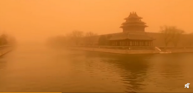 北京に黃砂襲來！PM10が1立方メートルあたり500超え　モンゴルで発生か