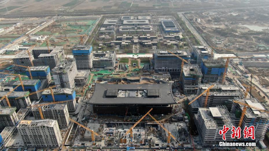 上空から撮影した雄安新區(qū)、秩序良く進(jìn)む大規(guī)模建設(shè)