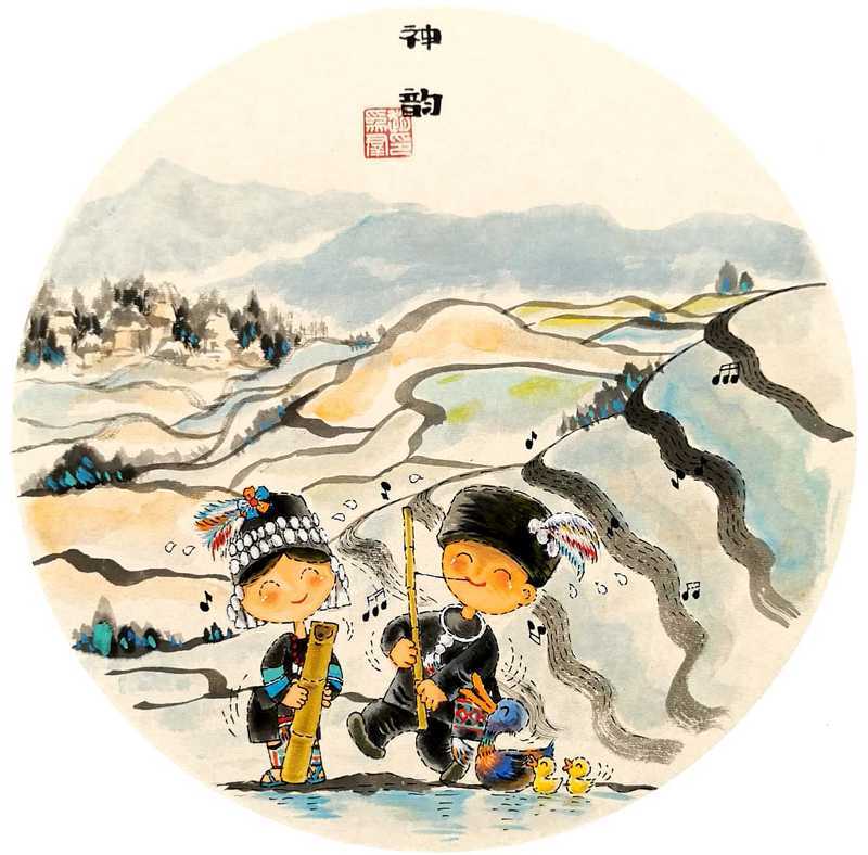 上海のイラストレーターが描く雲南紅河の古村