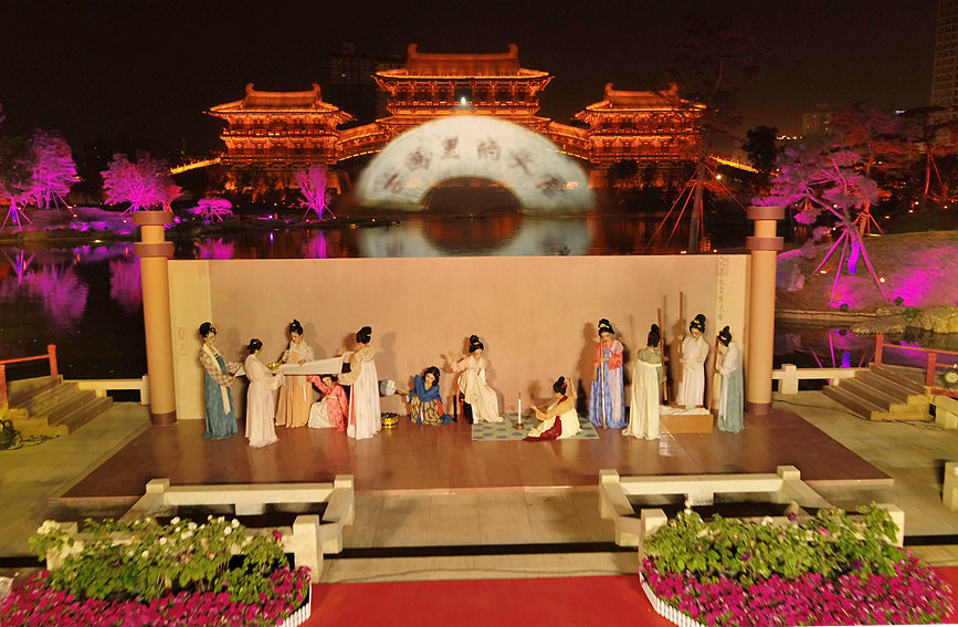 唐代の名畫「搗練図」に描かれている情景を洛陽市で再現(xiàn)