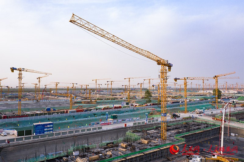 上空から撮影した雄安新區(qū)容西片區(qū)（撮影?李兆民）。