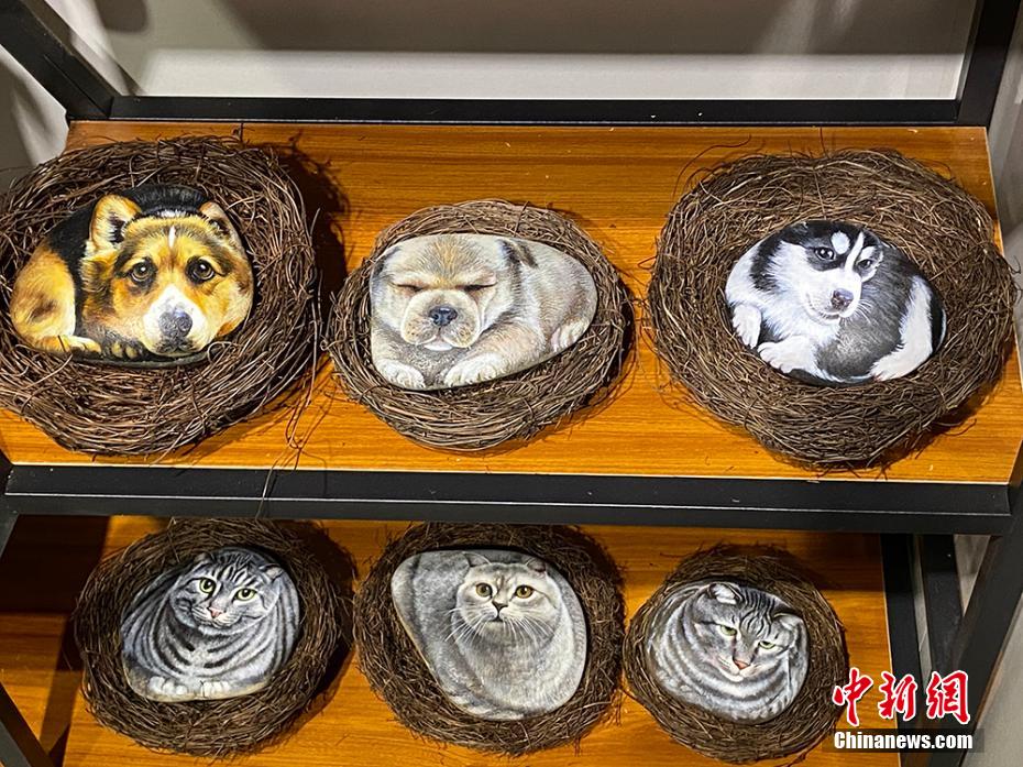 立體的なイラストでユニークなストーンアート　甘粛省