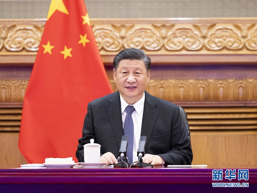 習近平國家主席が仏獨首脳とテレビ會議形式で會談