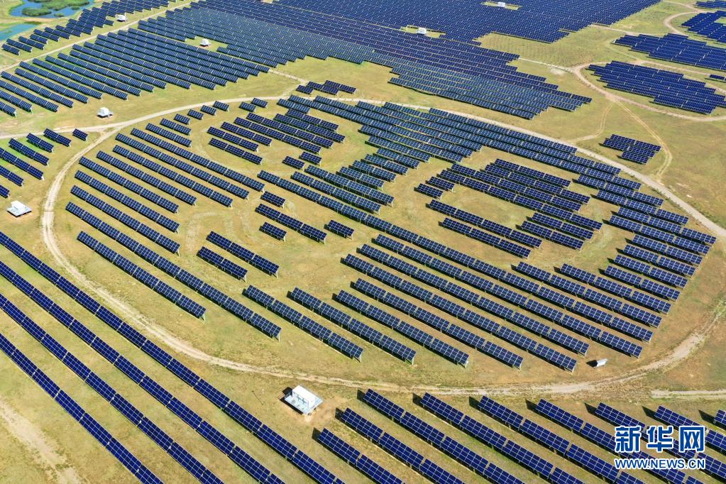 8月4日に撮影された「パンダ発電所」（ドローンによる撮影?曹陽）。