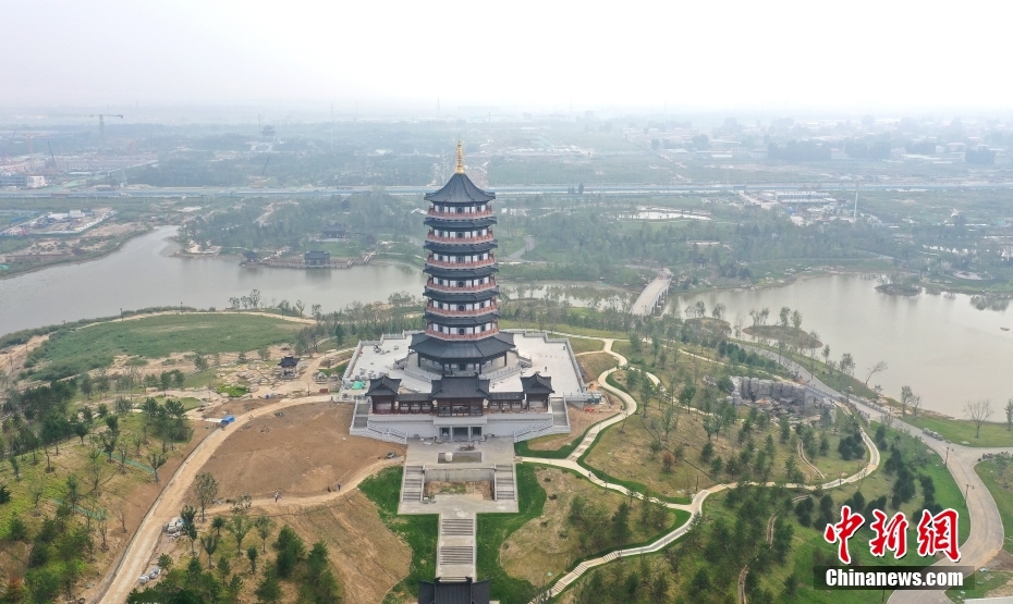 上空から撮影した雄安新區(qū)悅?cè)莨珗@　河北省