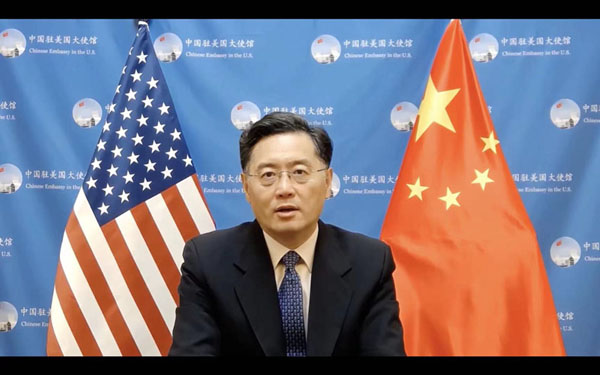 秦剛駐米大使「経済貿(mào)易協(xié)力を中米関係の潤滑剤と安定化裝置に」