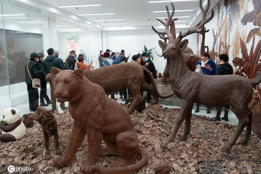 上海豫園に登場(chǎng)した「チョコの動(dòng)物園」が人気スポットに