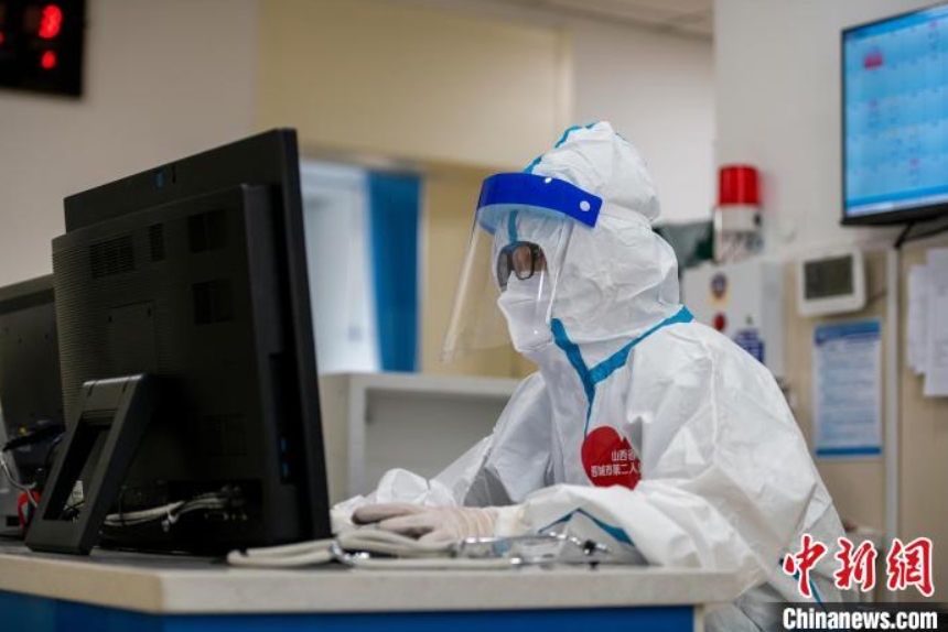 山西晉城病院の「健康コードイエローゾーン」　山西省