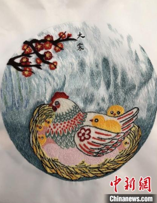 無形文化遺産の海原刺繍で描く二十四節(jié)気　寧夏