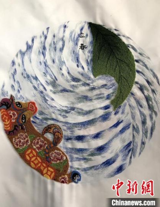 無形文化遺産の海原刺繍で描く二十四節(jié)気　寧夏