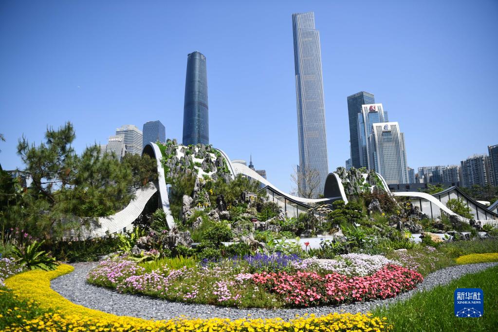 4月3日、広東省広州市海心沙島で開催されている第29回広州園林博覧會の景観（撮影?鄧華）。