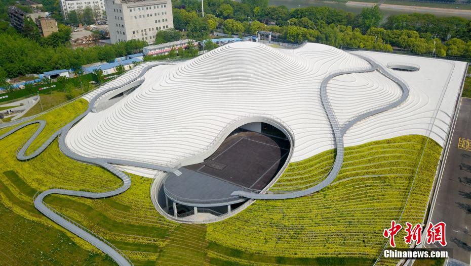 上空から撮影した武漢琴臺美術館　湖北省