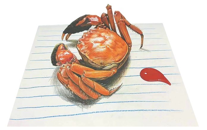 オウムも思わずついばむほどリアルな絵が話題に