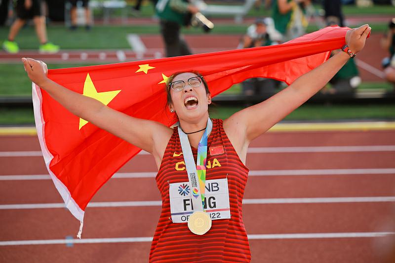 優(yōu)勝を喜ぶ馮彬選手（寫真著作権はCFP視覚中國が所有のため転載禁止）。