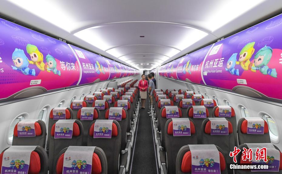 「亜運號」アジア大會の聖火描いた特別塗裝機が公開　浙江省杭州