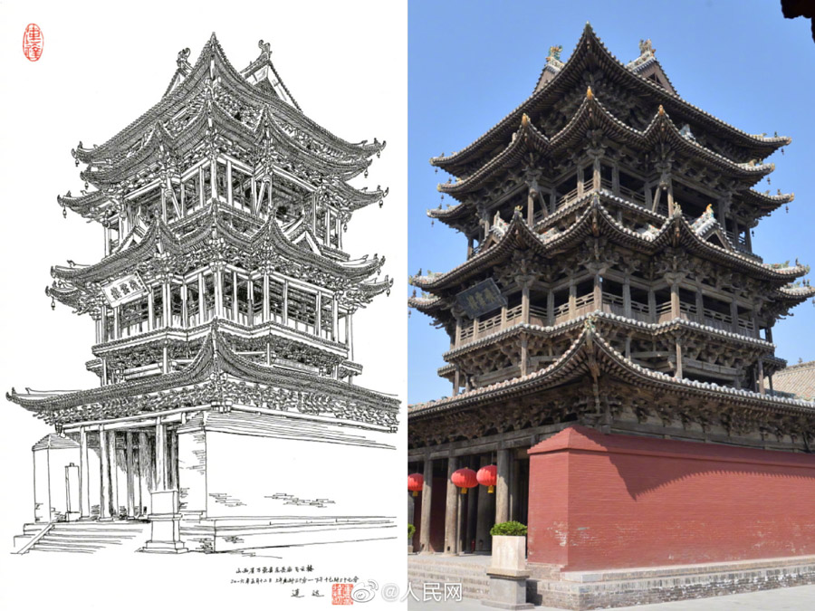 23年間で2500點(diǎn)！ペン畫で古代建築を記録