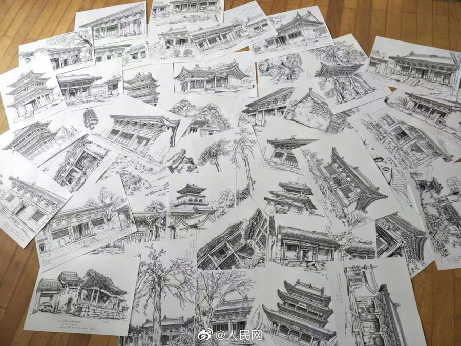 23年間で2500點(diǎn)！ペン畫で古代建築を記録