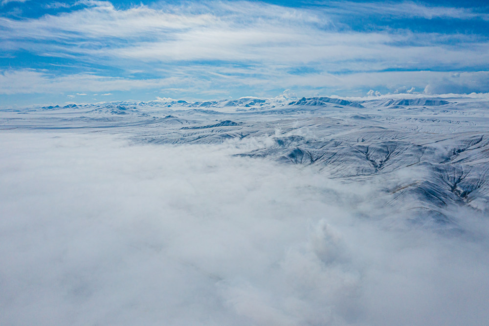 西蔵自治區(qū)で初雪を観測　美しい銀世界広がる