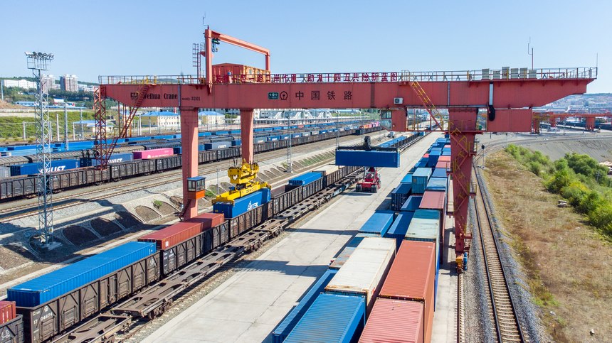 中歐班列の質(zhì)の高い運(yùn)行に貢獻(xiàn)する綏芬河鉄道口岸　黒竜江省