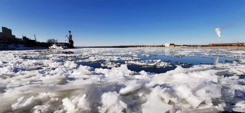 黒竜江の黒河區(qū)間が流氷期に突入　黒竜江省