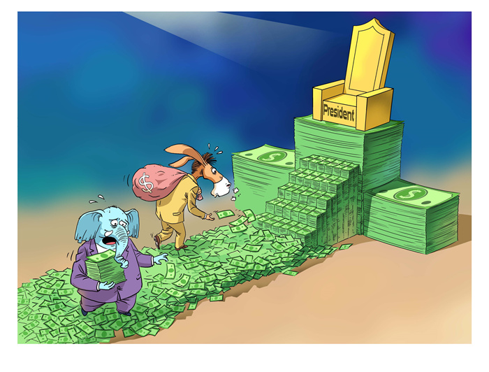 【イラストで読み解く米中間選挙】金で大統(tǒng)領(lǐng)への道を敷く