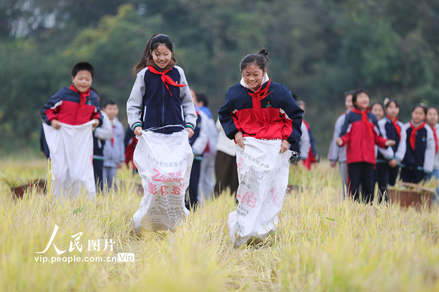 笑顔いっぱい！田んぼで運動會　浙江省湖州