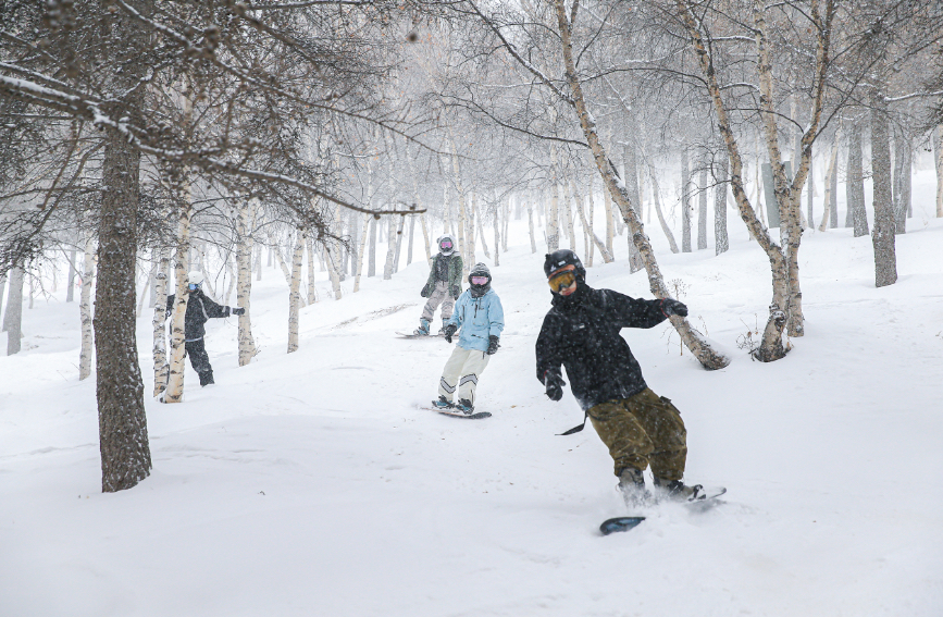 春の雪が降った氷と雪の街?河北省崇禮