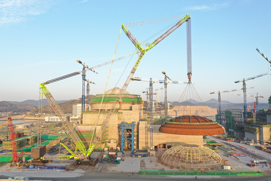 「華竜1號(hào)」漳州原発1號(hào)機(jī)、原子爐建屋ドーム屋根の據(jù)付に成功