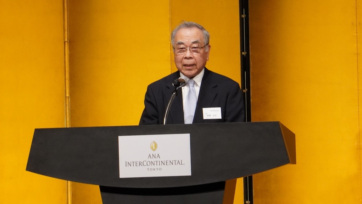 あいさつを行う日本科學(xué)協(xié)會(huì)の髙橋正征會(huì)長(zhǎng)。撮影?許可