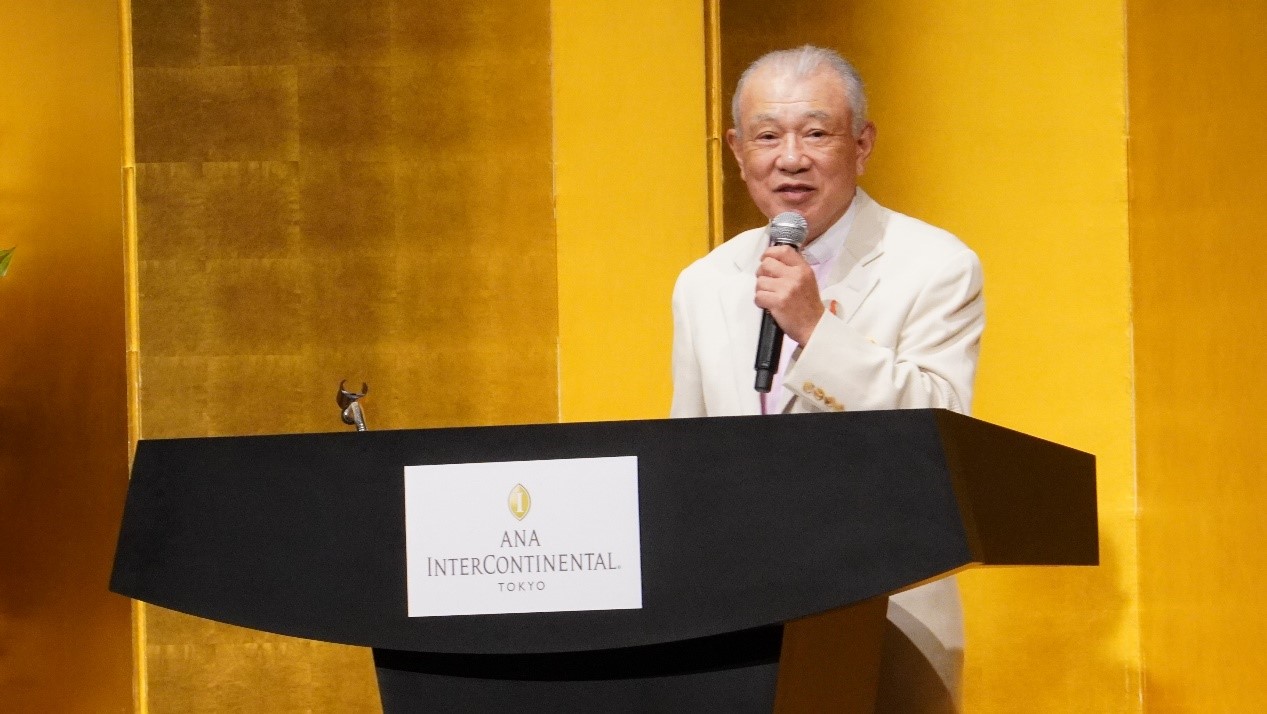 あいさつを行う日本財(cái)団の笹川陽平會(huì)長(zhǎng)。撮影?許可