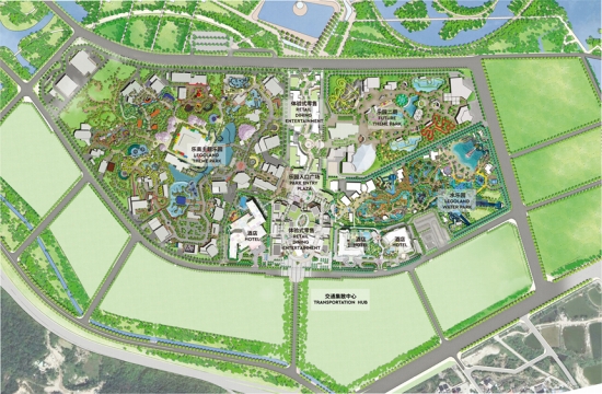 深センレゴランド?リゾートの見取り図。