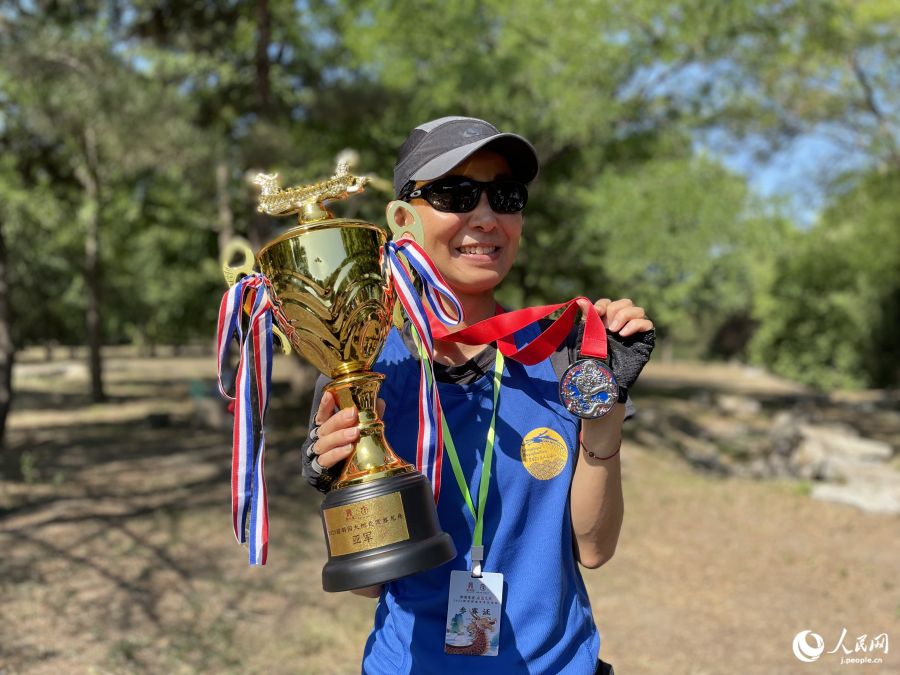 北京インターナショナルドラゴンボートチームメンバーの和泉日実子さん（撮影?勝又あや子）。