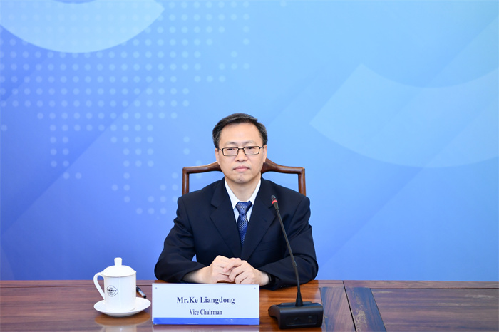 中國(guó)貿(mào)促會(huì)の柯良棟副會(huì)長(zhǎng)のビデオメッセージ（撮影?許可）。