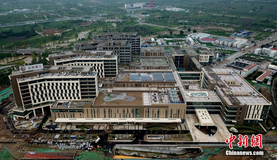 上空から撮影した雄安宣武病院（7月31日、ドローンによる撮影?韓氷）