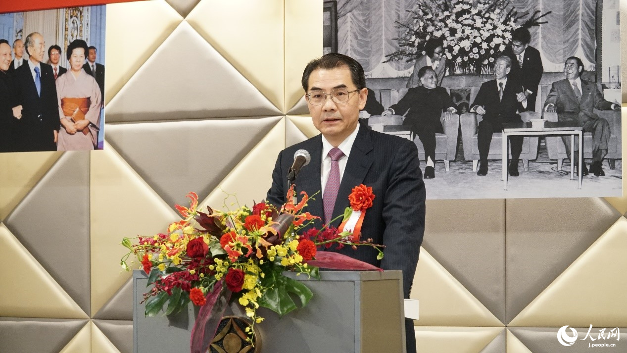 スピーチする中國(guó)の呉江浩駐日大使（撮影?蔣暁辰）