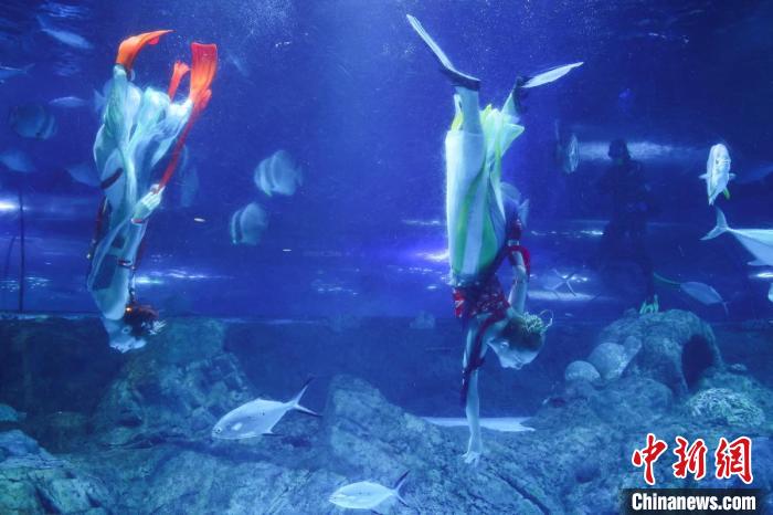 南京海底世界でパフォーマンス「飛天水舞」を初公開(kāi)　江蘇省