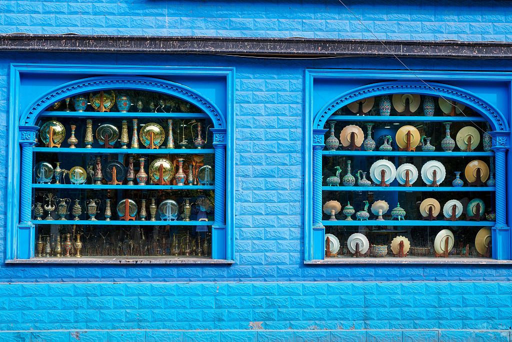 新疆維吾爾（ウイグル）自治區(qū)にある喀賛其民俗観光地（資料寫真。畫像著作権はCFP視覚中國所有のため転載禁止）