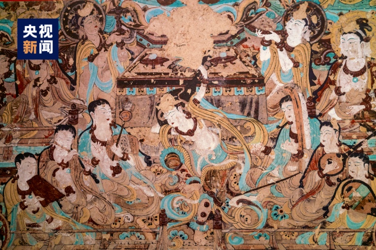 莫高窟の壁畫。