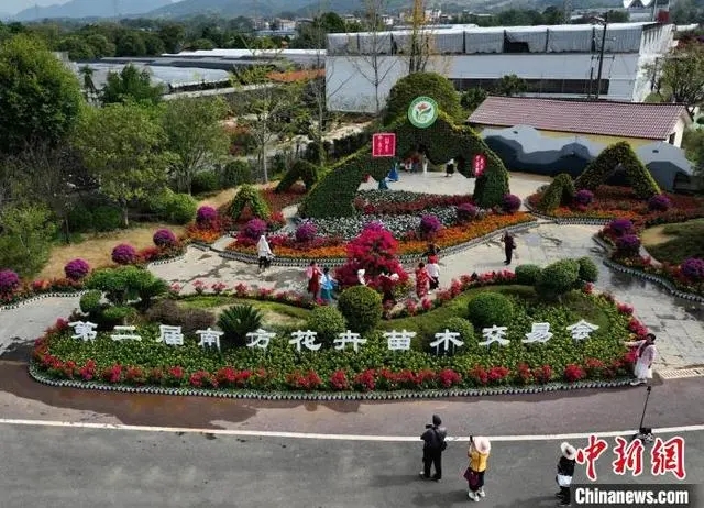 南方花卉苗木交易會が開幕し、カラフルに彩られた桂林　広西