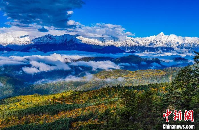 壯大で美しい王崗坪の秋景色　四川省石棉