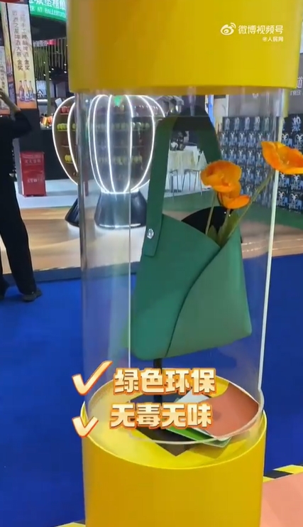 フルーツで作ったバッグが第6回輸入博に登場