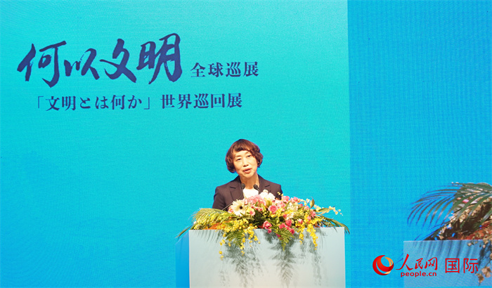 中央広播電視総臺(tái)（チャイナ?メディア?グループ/CMG）の邢博副臺(tái)長があいさつをした。（撮影?蔣暁辰）