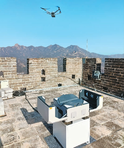 北京市延慶區(qū)八達(dá)嶺長城景勝地の「大疆機(jī)場2」。畫像提供は取材先