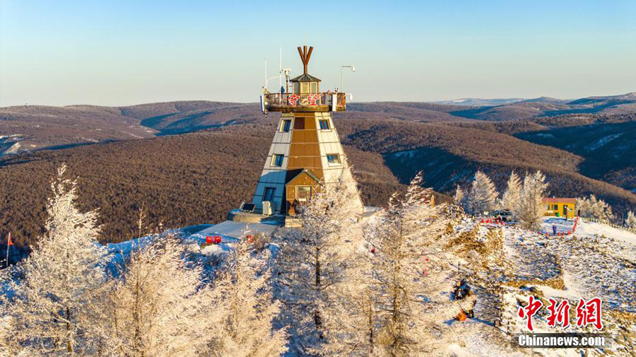 上空から撮影した「東洋のスイス」の冬景色　內蒙古阿爾山