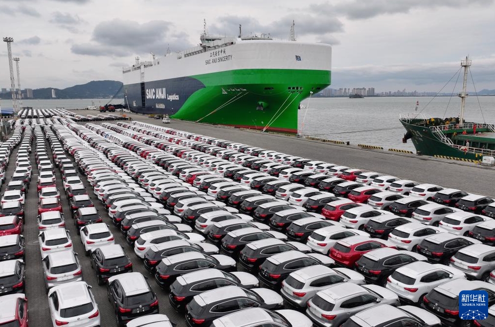 1回の海上輸送で最多となる自動(dòng)車輸出のRORO船が廈門通関地から出航　福建省