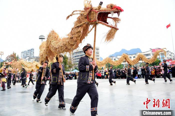 「草竜舞」で迎える春節(jié)　広西?羅城