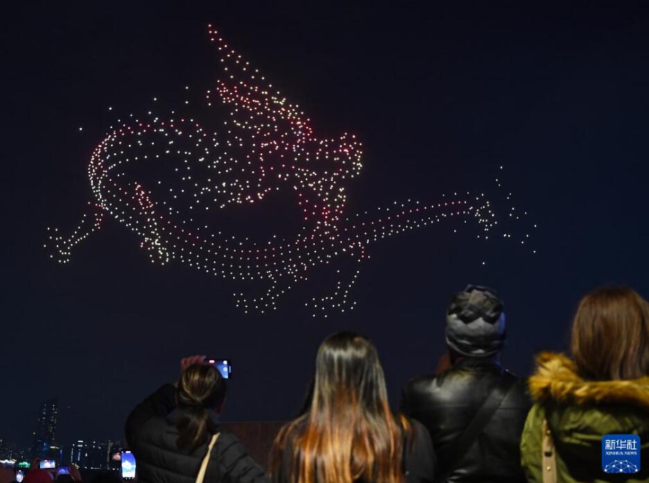夜空を舞うドラゴン！香港特區(qū)でドローンショー