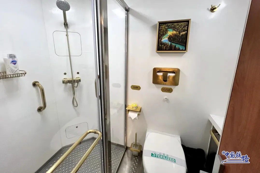 シャワーとトイレが仕切られているタイプの洗面所。