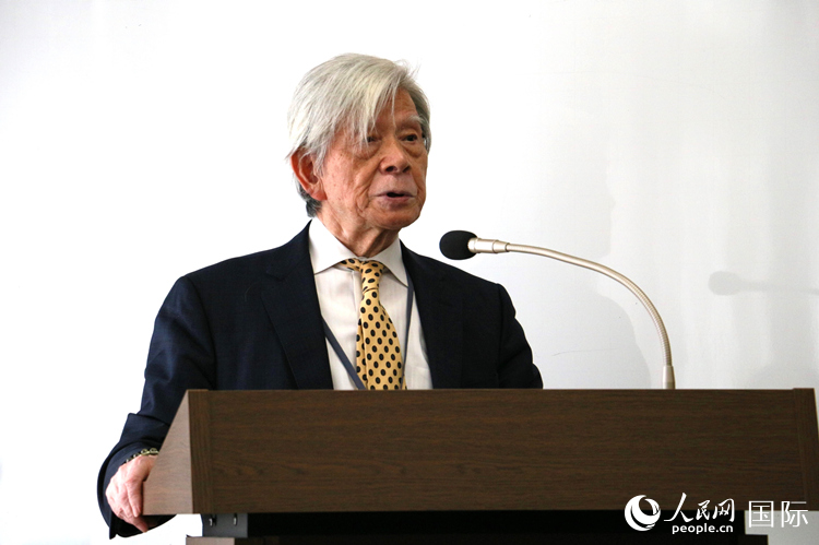 挨拶を行う大野芳一日中一帯一路促進(jìn)會(huì)代表理事(撮影?許可)