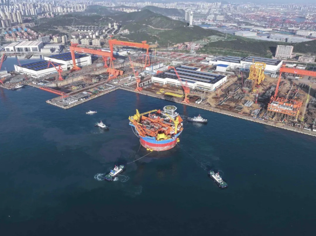 出港した「?？?號」。畫像出典：中國海油